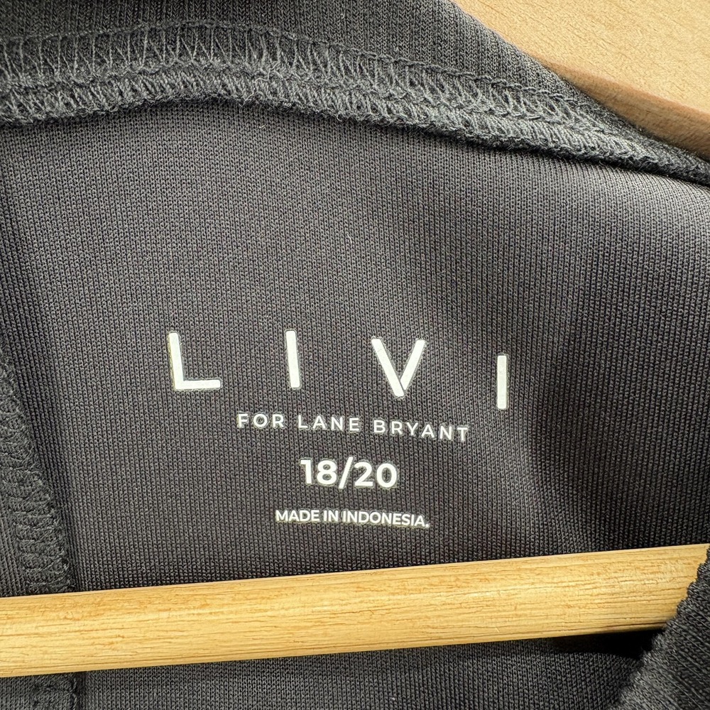 LIVI For Lane Bryant Shirt Womens 18/20 Black Plus Size Knit Tee Casual Pullover - Picture 4 of 13